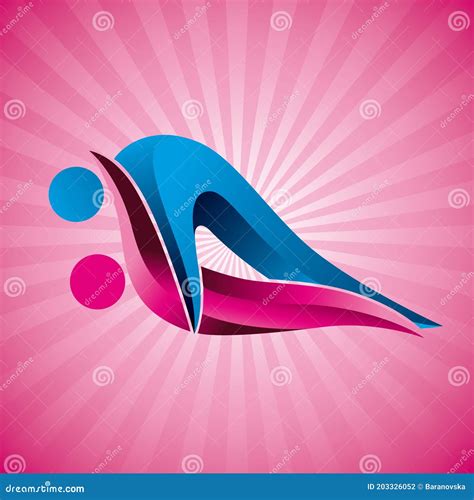 Kama Sutra On Abstract Pink Sunlight Background Missionary Sex Pose Vector Illustration Stock