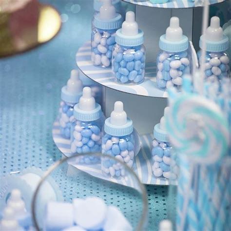 Blue Baby Bottle Shower Favors Its A Boy Theme Baby Shower Baby