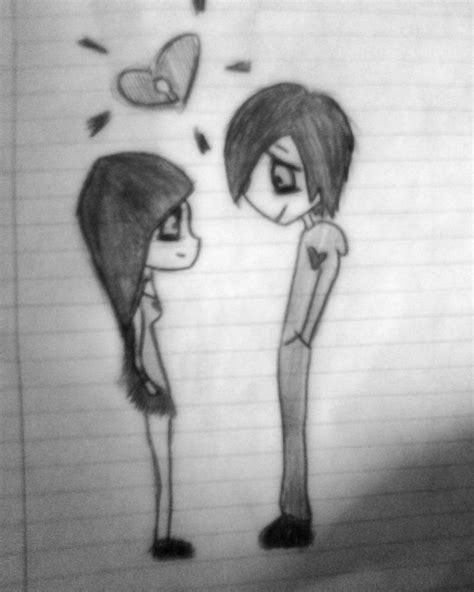 Cute Emo Couple Drawings At Explore Collection Of