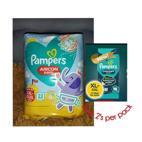 Pampers Aircon Pants Xxl Xxxl 22 S With Free 2 S Diapers Random Brand Lazada Ph