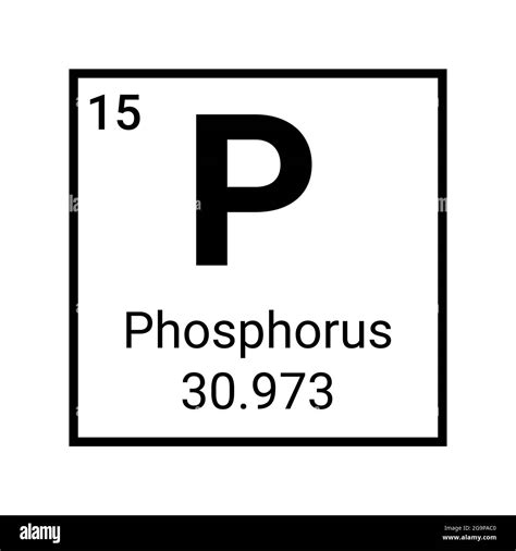 Phosphorus Chemical Element Periodic Table Icon Phosphorus Atom Symbol
