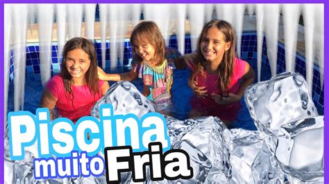 Desafio Da Piscina Piscina Gelada 🥶 Livia Karina E Bianca Kids Fun