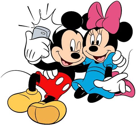 Clip Art Of Mickey And Minnie Mouse Taking A Selfie Mickeymouse