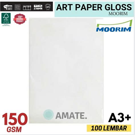 Jual Kertas Art Paper Glossy Import 150g A3 Isi 100 Lembar By Moorim