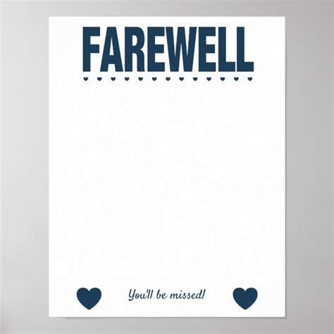 Farewell Leaving Party Guest Book Poster Au