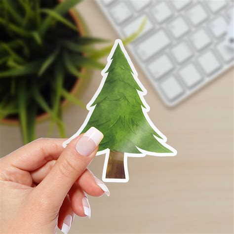 Pine Tree Vinyl Sticker Evergreen Tree Decal Nature Vinyl Etsy