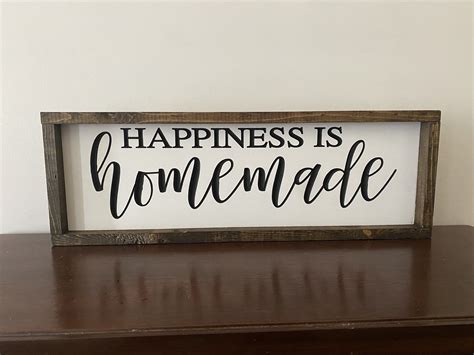 Happiness Is Homemade Sign Carved Wood Sign Funny Sign Etsy Uk