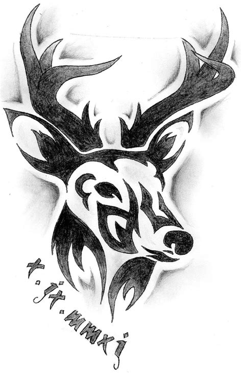 Tribal Deer Skull Tattoo Designs Tribal Deer Tattoo Design By