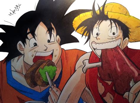 Goku And Luffy By Mikees On Deviantart
