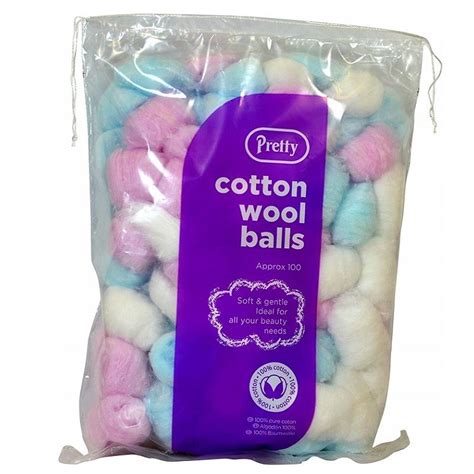 Pretty Cotton Wool Balls 100 Coloured Balls Ebay