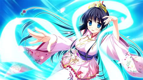 Black Hair Blue Eyes Game Cg Japanese Clothes Long Hair Magical Marriage Lunatics Mitsu No