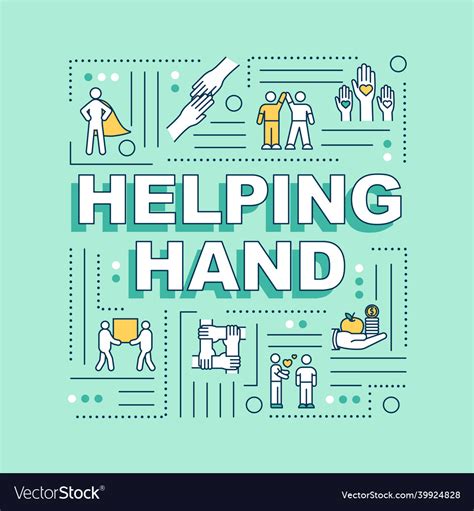 Helping Hand Word Concepts Banner Social Support Vector Image