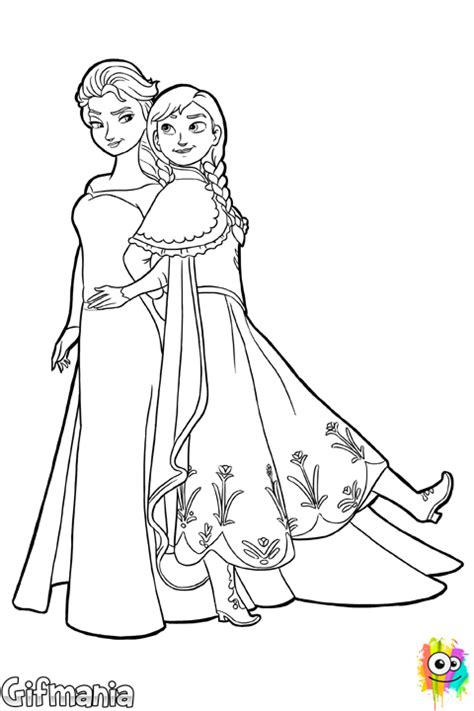 Unflappable, she is the forever optimist. Elsa ja Anna (Frozen) väritys sivu
