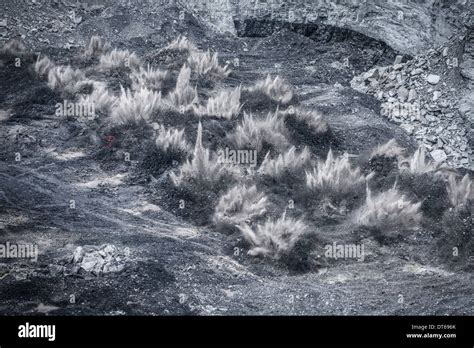 Blasting Explosion In Surface Coal Mine Stock Photo 66521803 Alamy