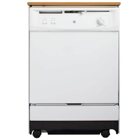 Ge Convertible Portable Dishwasher In White 64 Dba Gsc3500dww The