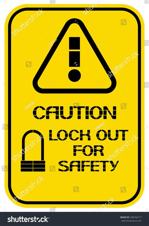 Lock Out Safety Caution Poster Characterize Stock Vector Royalty Free