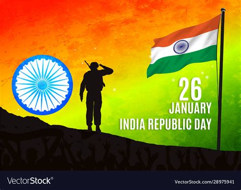 26 January Happy Republic Day Royalty Free Vector Image