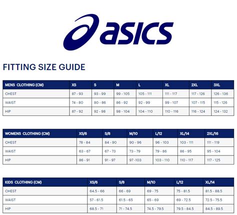Asics Shoe Size Conversion Chart