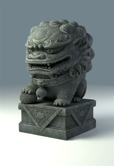 It could be purchased for 500. 3D Stylized Chinese Guardian Lion Statue | CGTrader