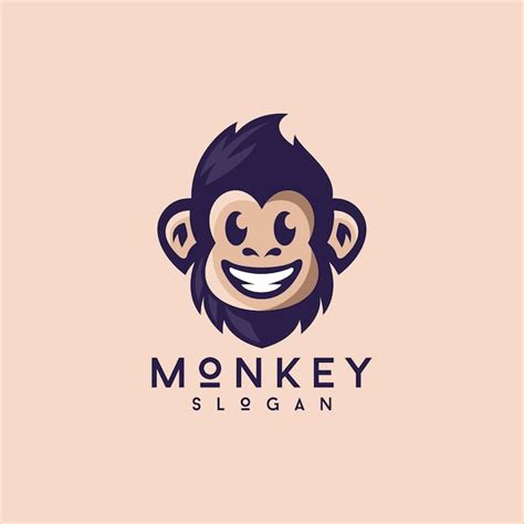 Premium Vector Smiling Cute Monkey Logo