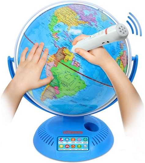 Interactive World Globe Stand Smart Pen Colorful Geographic Map Kids