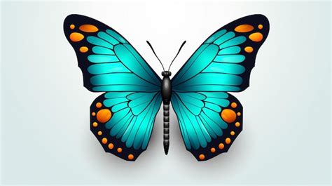 Premium Vector A Blue Butterfly With Orange Spots On It