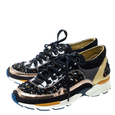 Shop the latest collection from your favorite stores all in one place. Chanel Navy Blue Tweed and Leather Lace Up Sneakers Size ...