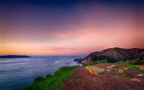 Beautiful Sea Sunset Coast Hilltop Red Sky 640x1136 Iphone 55s5c