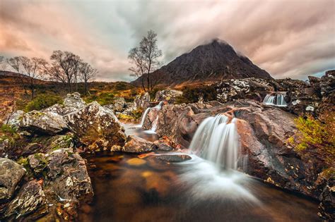 4k Scotland Waterfalls Mountains Stones Scenery Hd Wallpaper