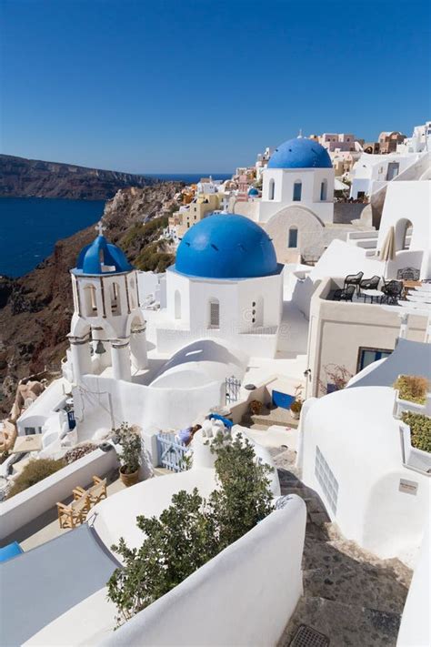 Traditional Greek Village Of Oia Santorini Island Greece Stock Photo