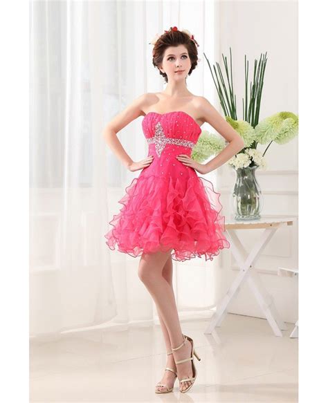 A Line Sweetheart Short Tulle Prom Dress With Beading Op3228 1121