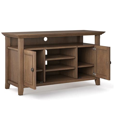Simpli Home Amherst 54 Solid Wood Tv Media Stand In Rustic Natural