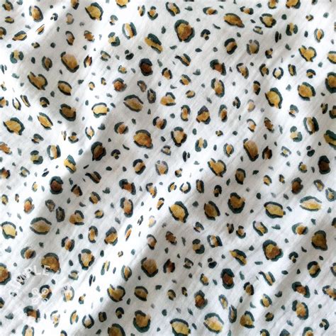 Animal Print Leopard Cotton Double Gauze Fabric Per Half Metre