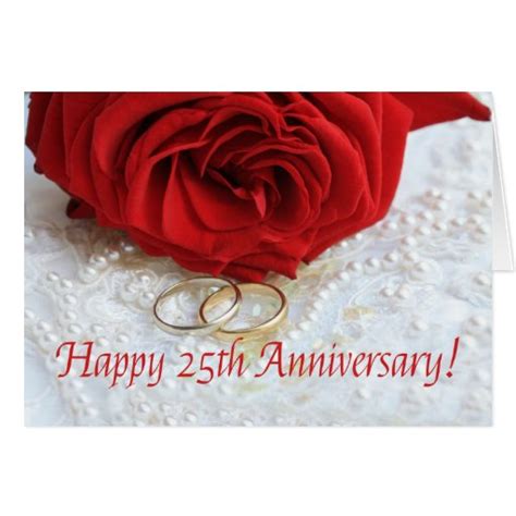 Happy 25th Anniversary Roses Greeting Card Zazzle