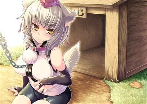 Gray Haired Female Anime Character With Collar Hd Wallpaper Wallpaper Flare