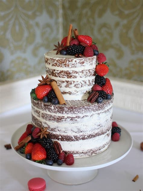 Semi Naked Cake Spices And Berries French Wedding Cakes