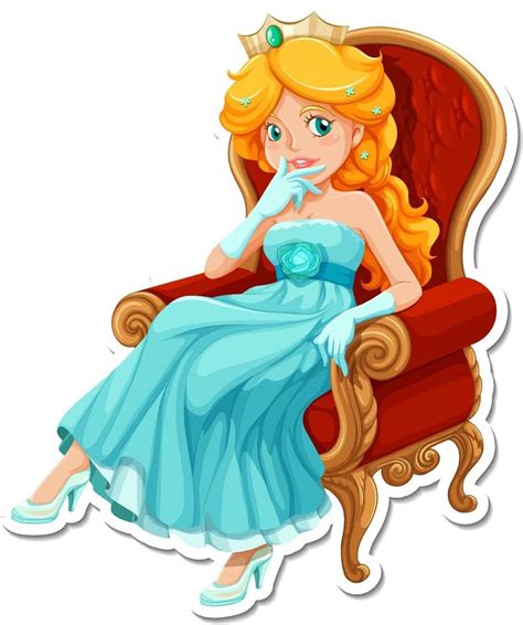 beautiful princess cartoon character sticker 3031726 vector art at vecteezy