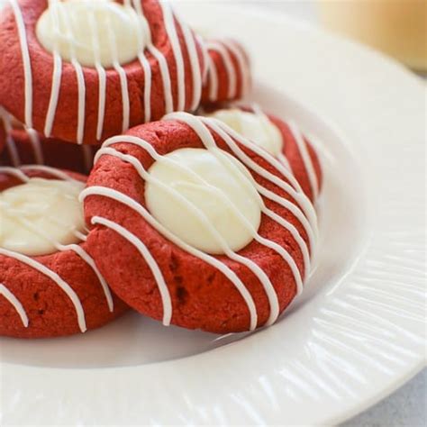 Red Velvet Peppermint Thumbprints Fake Ginger