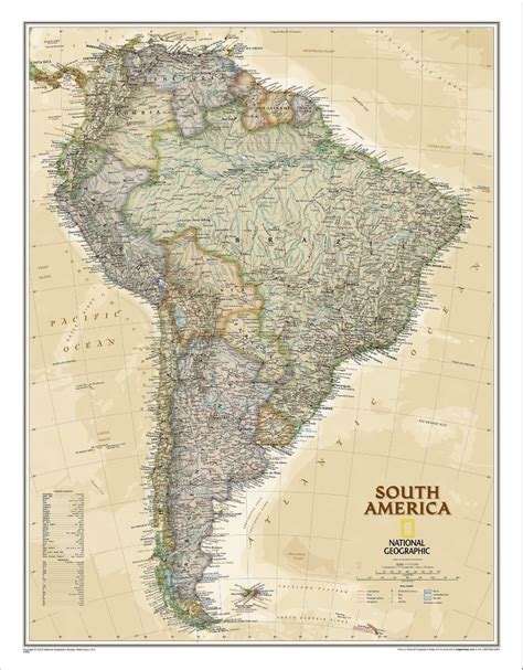 Themapstore National Geographic South America Executive Wall Map