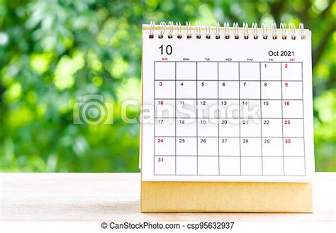 October 2021 Calendar Desk For Organizer To Plan And Reminder October