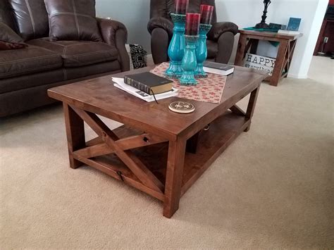 Farmhouse coffee, console, sofa & end tables : Rustic X Farmhouse Farmhouse Style Coffee Table and End Tables - The Village of Artisans
