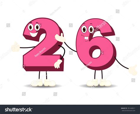 Number Twenty Six Cartoon Vector Image 스톡 벡터로열티 프리 781448911