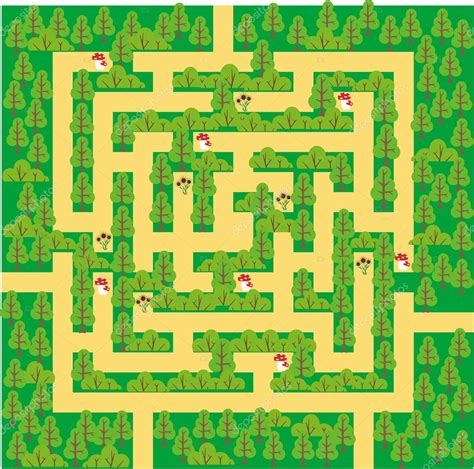 Green Forest Maze — Stock Vector © Vberla 6457537