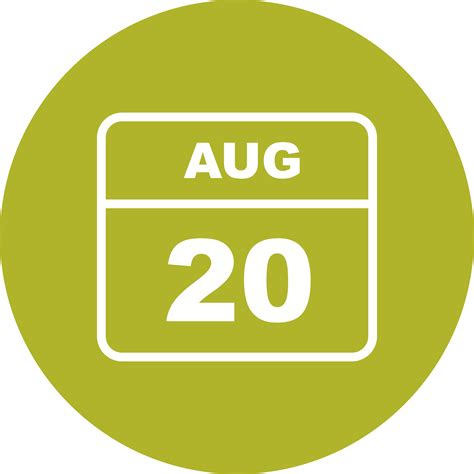 Aug 24, 2017 · in terms of parenting, august 4th individuals are not involved parents. August 20th Date on a Single Day Calendar - Download Free ...