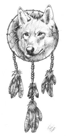 Wolves Dream Catcher Coloring Pages Sketch Coloring Page