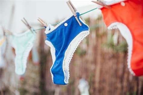 Female Panties Hanging On Clothesline By Vera Lair