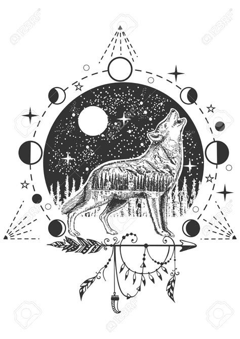 Howling Wolf Tattoo Wolf Howling Wolf And Moon Tattoo Cute Tattoos