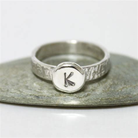 Meets uscg requirements made from 3m's 220 series vinyl. Wide Band Custom Initial Letter Ring/ Personalized by ...