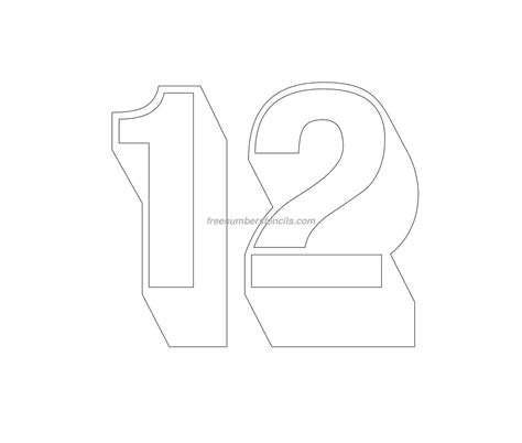 Free Engraving 12 Number Stencil