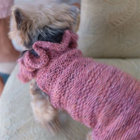 Hand Knit Pink Sparkle Dog Sweater Small Etsy
